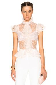 Alexander Mcqueen Ruffle Blouse In Pink