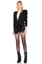 Saint Laurent Draped Front Romper In Black