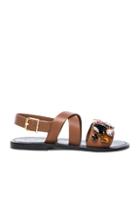 Marni Jewel Leather Sandals In Brown
