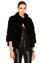 Yves Salomon Rex Rabbit Fur Jacket In Black