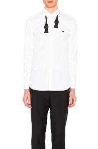 Neil Barrett Bow Tie Print Heart Shirt In White