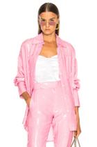 Msgm Sequined Button Down Top In Pink