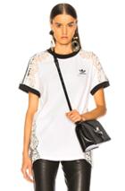 Stella Mccartney X Adidas Lace Trim Tee In Black,stripes,white