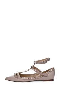 Valentino Rockstud Leather Ballerinas In Pastels
