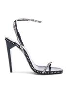Saint Laurent Freja Crystal Embellished Ankle Strap Heels In Black