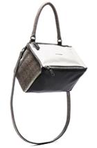 Givenchy Small Matte Leather & Snake Pandora In Animal Print,white,black