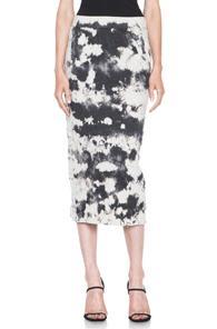 Raquel Allegra Deconstructed Jersey Pencil Skirt In Neutrals,black,ombre & Tie Dye