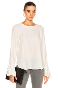 Frame Denim Voluminous Cuff Blouse In White