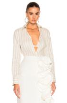 Brock Collection Baylee Blouse In Blue,stripes,white