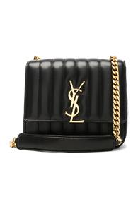 Saint Laurent Medium Supple Monogramme Vicky Chain Bag In Black