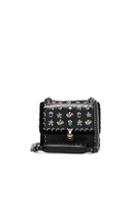 Fendi Flower Embellished Small Kan I Bag In Black,floral
