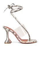 Amina Muaddi Zula Leather Sandal In Animal Print,neutral