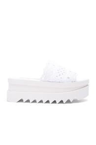 Stella Mccartney Slide Lace Platform Sandals In White