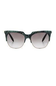 Victoria Beckham Layered Combination Square In Green,metallics