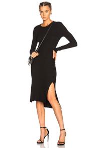Enza Costa Rib Side Slit Dress In Black