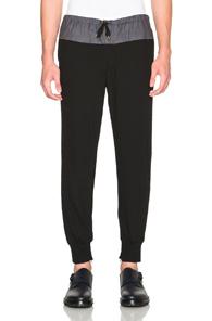 Kolor Nylon & Wool Trousers In Black