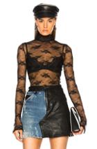 Amiri Lace Turtleneck Top In Black