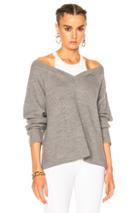 T By Alexander Wang V Neck Sweater With Inner Tank In Gray