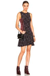 Derek Lam 10 Crosby Godet Tank Dress In Blue,abstract