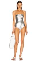 Adriana Degreas Nautilus Strapless Swimsuit In Metallic