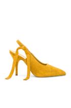 Victoria Beckham Suede Dorothy Sling Back Pumps In Yellow