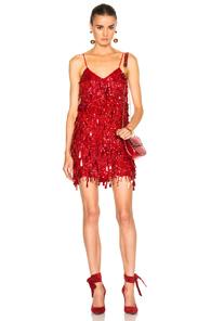 Ashish Jingle Jangle Backless Dress In Red,metallics