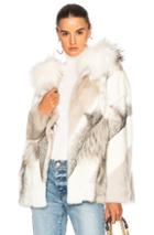 Yves Salomon Mink Coat In Gray,white