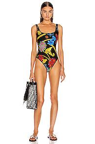 Versace Jewel One Piece Swimsuit In Black