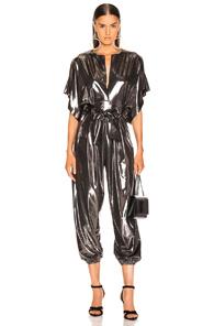 Norma Kamali Rectangle Jog Jumpsuit In Metallic