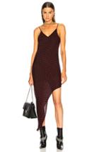 Amiri Asymmetrical Dot Silk Dress In Black,red,polka Dots