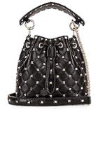 Valentino Rockstud Spike Small Bucket Bag In Black