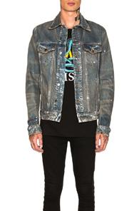 Amiri Artist Denim Trucker In Blue