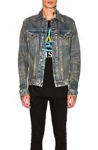 Amiri Artist Denim Trucker In Blue