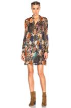 Raquel Allegra High Waisted Mini Dress In Orange,brown,floral