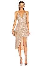 Jonathan Simkhai Speckled Sequin Wrap Dress In Metallic