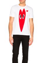 Comme Des Garcons Play Distorted Heart Tee In White