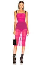 Dolce & Gabbana Tulle Ruched Midi Dress In Pink