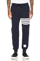 Thom Browne Distressed 4 Bar Stripe Sweatpants In Blue
