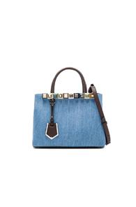 Fendi Studded Denim Petite 2jours In Blue