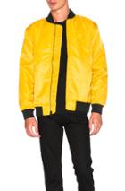 Stussy Flight Satin Bomber In Yellow