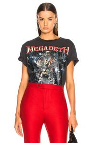 R13 Distressed Megadeth Tee In Black