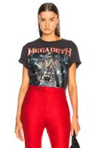 R13 Distressed Megadeth Tee In Black