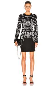 Givenchy Tattoo Dress In Abstract,black