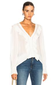 Frame Feminine Tuck Top In White
