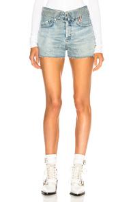 Jean Atelier Flip Jean Shorts In Blue