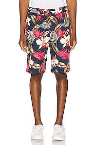 Engineered Garments Sunset Short Hawaiian Floral Java Cloth In Blue,pink,tropical