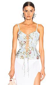 Brock Collection Oxigen Ladies Bra Top In Blue,floral