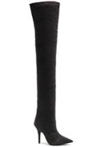 Yeezy Season 6 Washed Canvas Thigh High Boots In Black