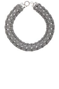 Isabel Marant Ross Necklace In Metallics,black,stripes