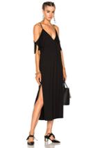 T By Alexander Wang Lux Ponte Cold Shoulder Midi Dress In Black